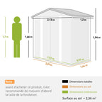 Abri de Jardin en Acier 2,36 m² 213x120x194 cm