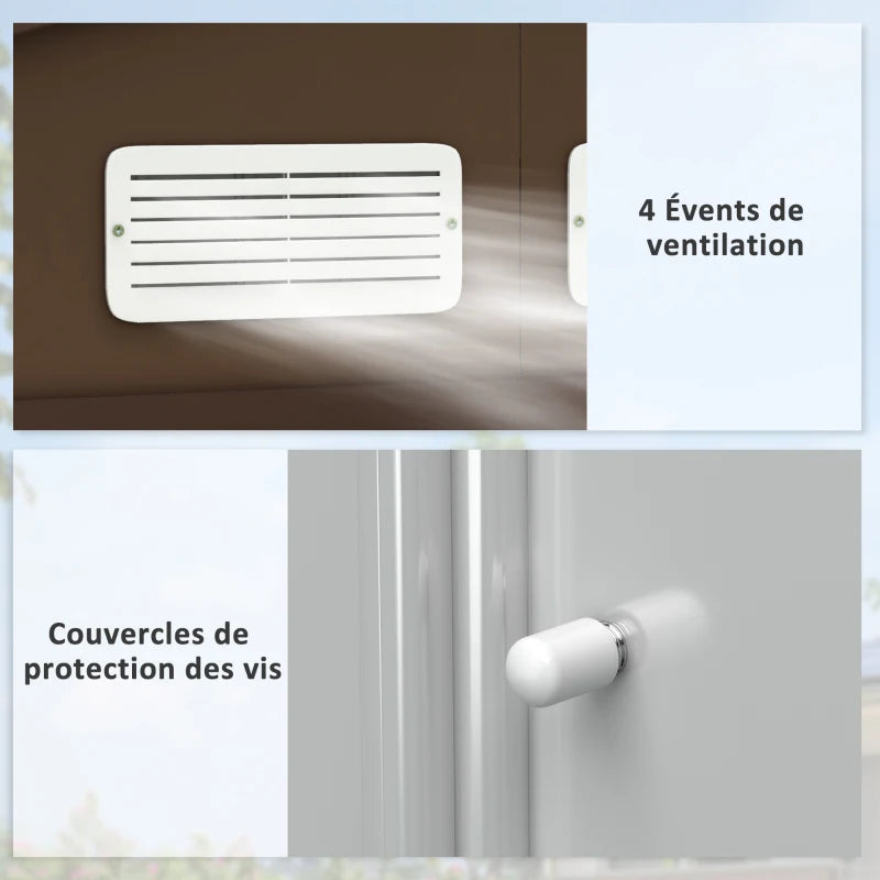 Abri de Jardin 2,5 m² en Acier 213x130x185 cm